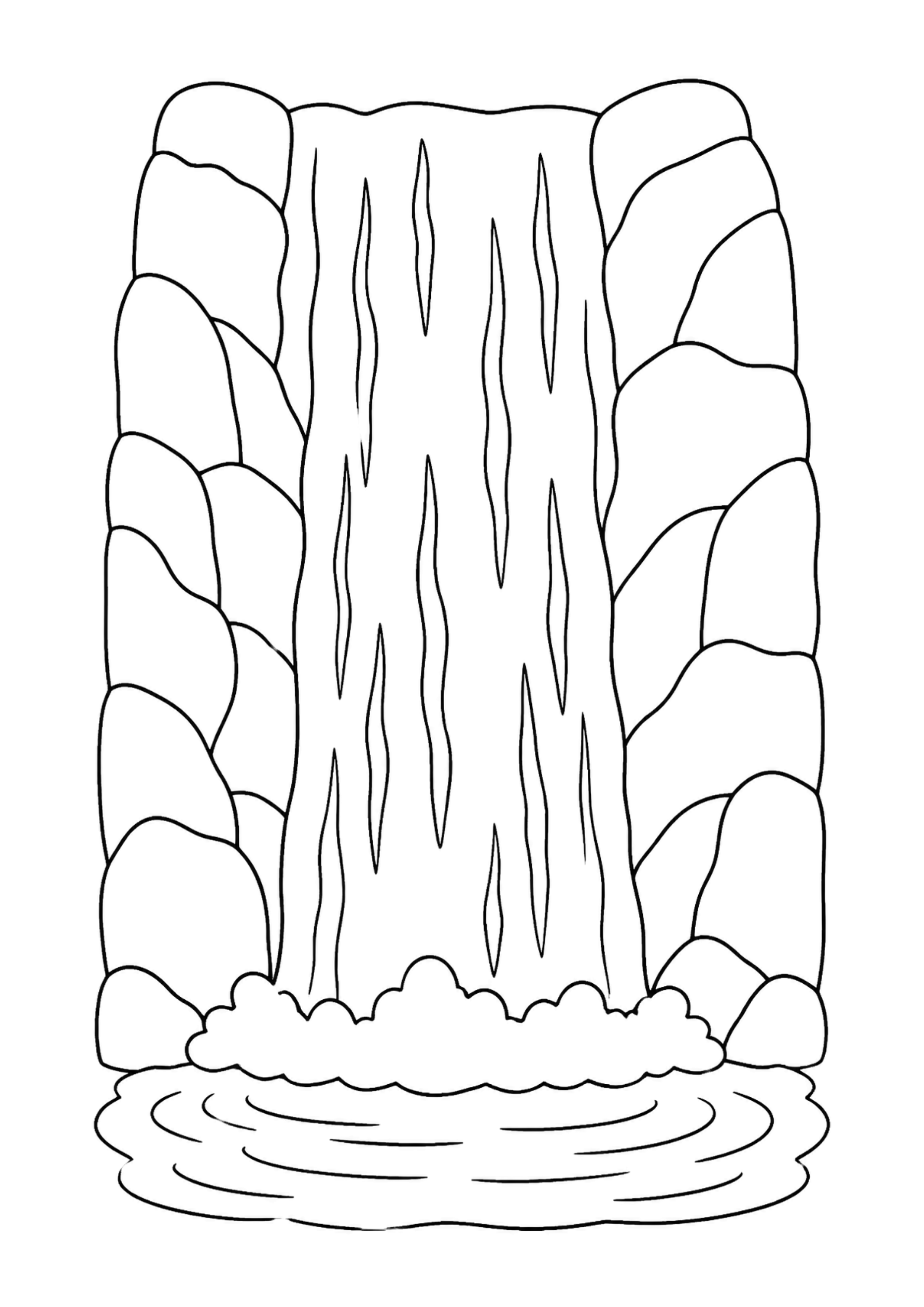 Waterfall coloring page