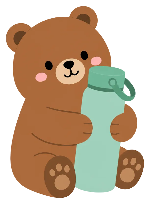 Bear With Water Bottle