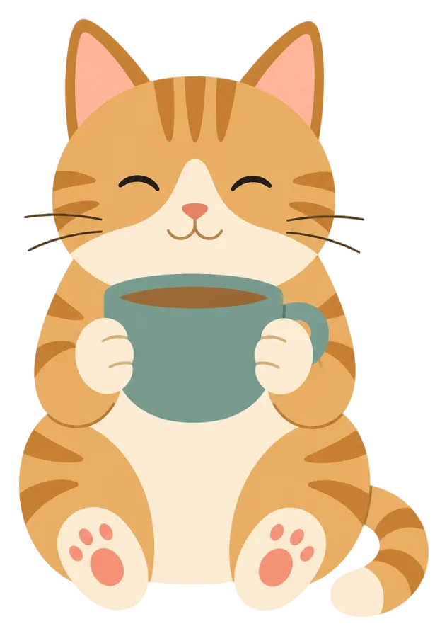 Cat Holding Mug
