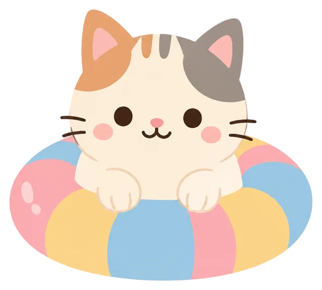 Cat On Swim Ring