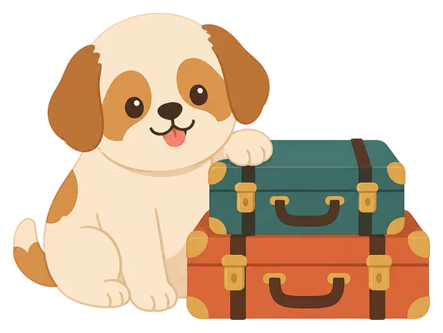 Dog With Suitcases