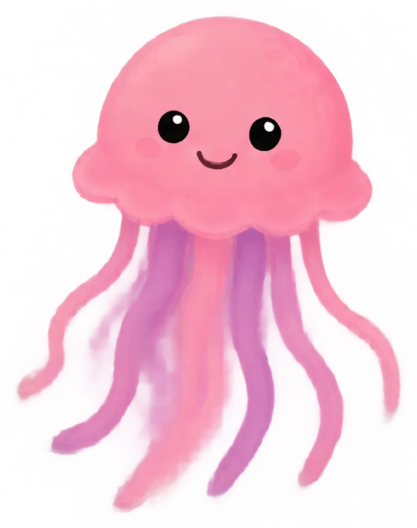 Illustrated Drifting Jellyfish