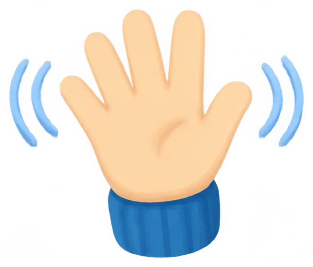 Geïllustreerde Hand Die Met Open Palm Groet